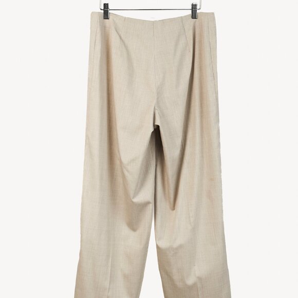 Jil Sander Grey Stretch-Wool Wide-Leg Pants - Picture 2 of 10